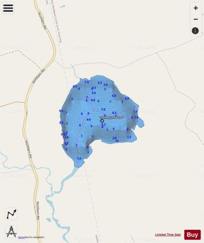 Tomhegan Pond depth contour Map - i-Boating App - Streets