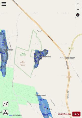 Whittier Pond depth contour Map - i-Boating App - Streets