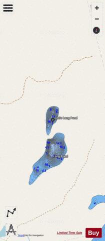 Little Lang Pond depth contour Map - i-Boating App - Streets