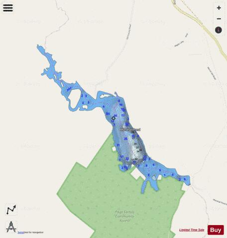 Marshall Pond depth contour Map - i-Boating App - Streets