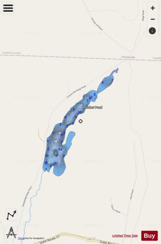 Mosher Pond depth contour Map - i-Boating App - Streets