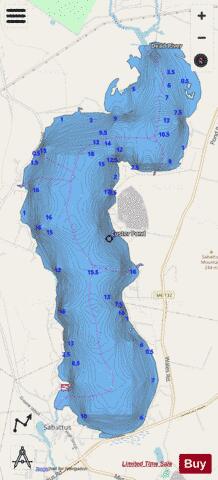 Custer Pond depth contour Map - i-Boating App - Streets