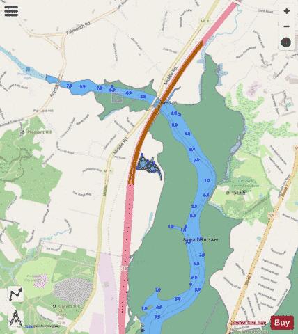 Falmouth Pond depth contour Map - i-Boating App - Streets