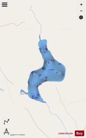 Luther Pond depth contour Map - i-Boating App - Streets