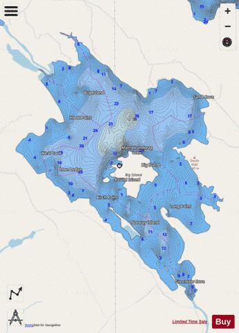 Mattawamkeag Lake depth contour Map - i-Boating App - Streets