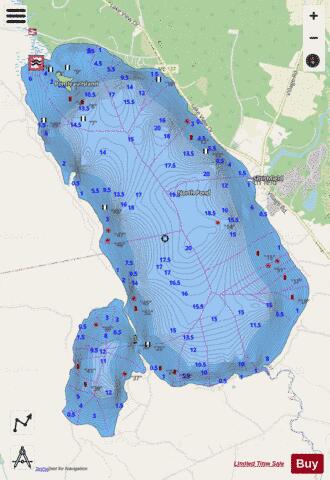 North Pond depth contour Map - i-Boating App - Streets