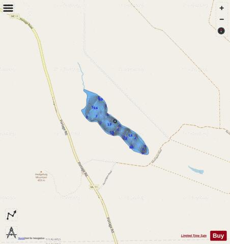 Pennington Pond depth contour Map - i-Boating App - Streets
