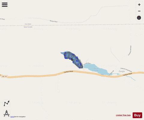 Upper Daigle Pond depth contour Map - i-Boating App - Streets