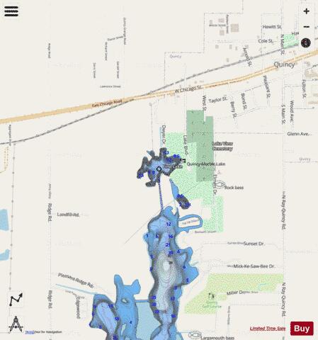 First Lake depth contour Map - i-Boating App - Streets