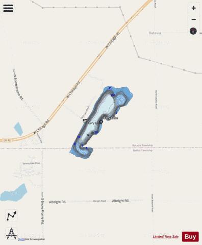 Cary Lake depth contour Map - i-Boating App - Streets