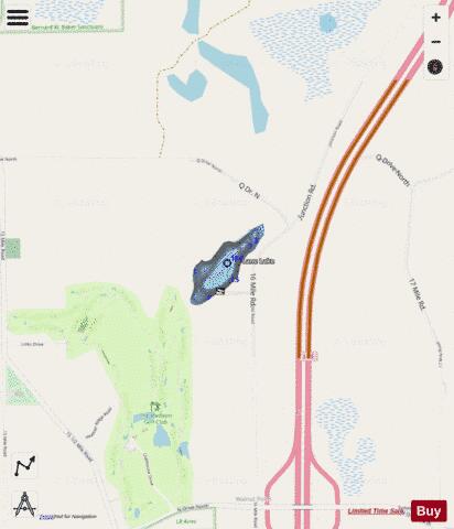 Lane Lake depth contour Map - i-Boating App - Streets