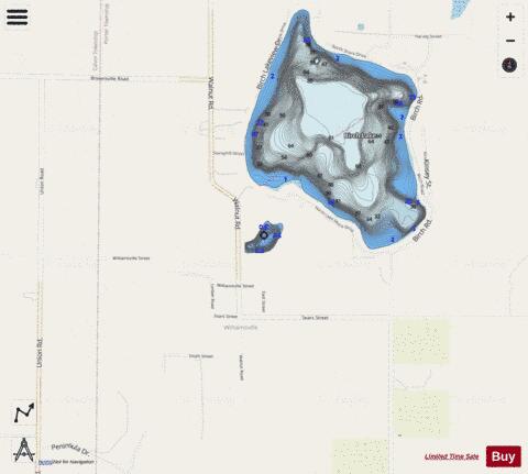 Birch Lake Mill Pond depth contour Map - i-Boating App - Streets