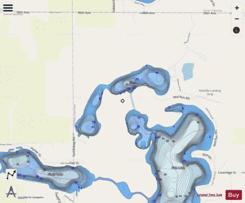 Saddlebag Lake depth contour Map - i-Boating App - Streets