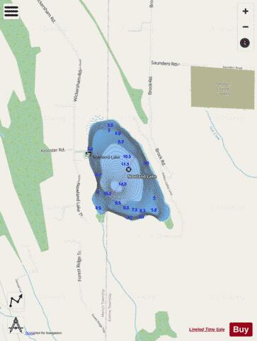 Nowland Lake depth contour Map - i-Boating App - Streets