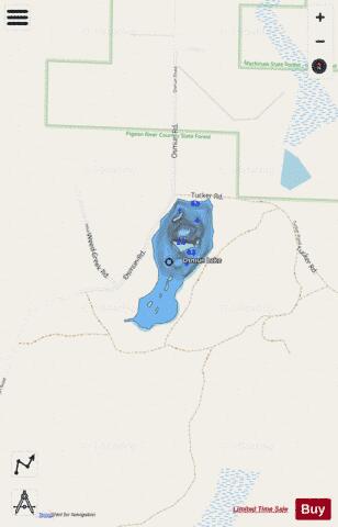 Osmun Lake depth contour Map - i-Boating App - Streets