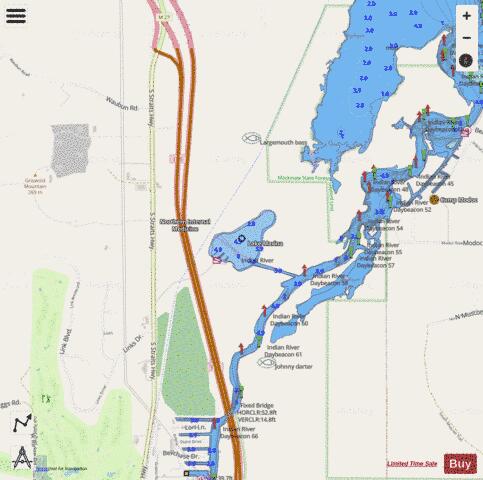 Marina, Lake depth contour Map - i-Boating App - Streets