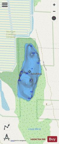 Sixteen, Lake depth contour Map - i-Boating App - Streets