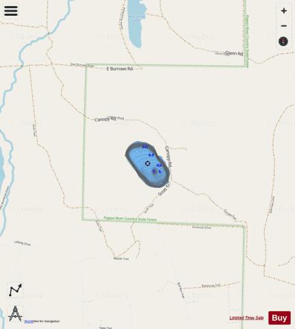 Hackett Lake depth contour Map - i-Boating App - Streets