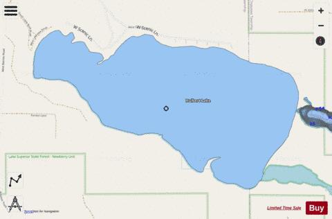 Hulbert Lake depth contour Map - i-Boating App - Streets