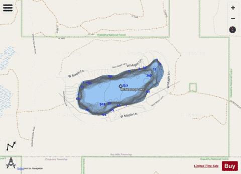 McNearney Lake depth contour Map - i-Boating App - Streets