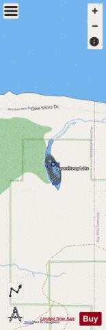 Naomikong Lake depth contour Map - i-Boating App - Streets