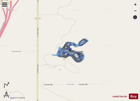 Beebe Lake depth contour Map - i-Boating App - Streets