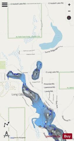 Bluegill Lake depth contour Map - i-Boating App - Streets