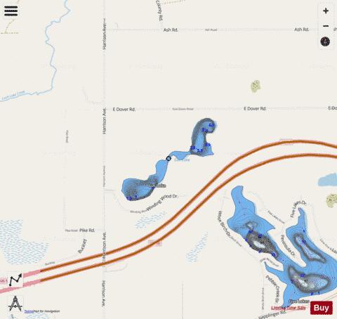 Gut Lake depth contour Map - i-Boating App - Streets
