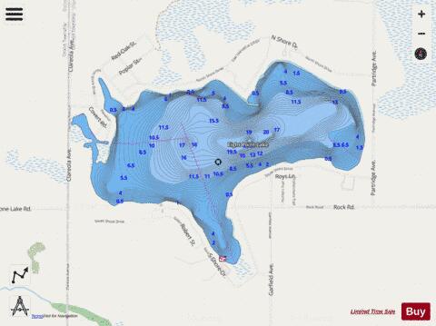 Eight Point Lake depth contour Map - i-Boating App - Streets