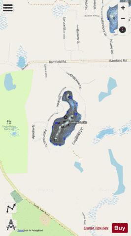 Hunters Lake depth contour Map - i-Boating App - Streets