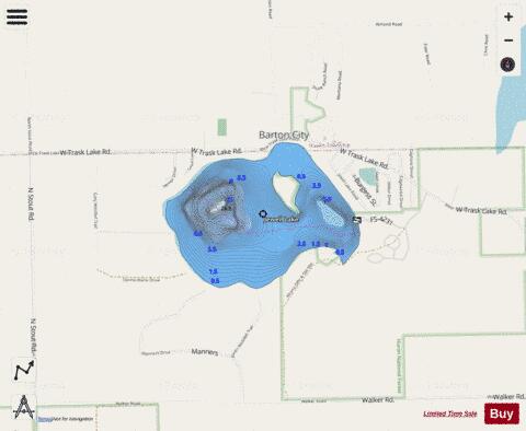 Jewell Lake depth contour Map - i-Boating App - Streets