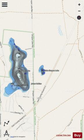 Little Shupac Lake depth contour Map - i-Boating App - Streets