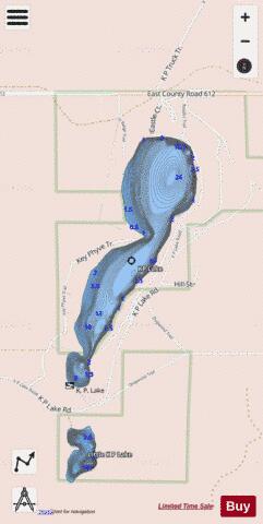 KP Lake depth contour Map - i-Boating App - Streets