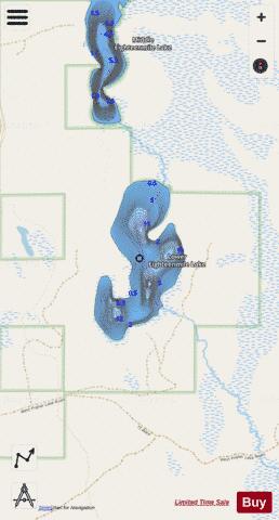Lower Eighteenmile Lak depth contour Map - i-Boating App - Streets