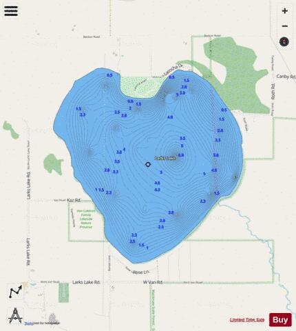 Larks Lake depth contour Map - i-Boating App - Streets