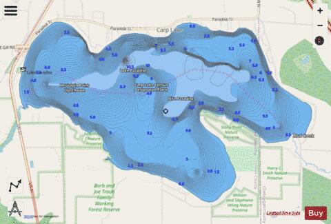 Paradise, Lake depth contour Map - i-Boating App - Streets