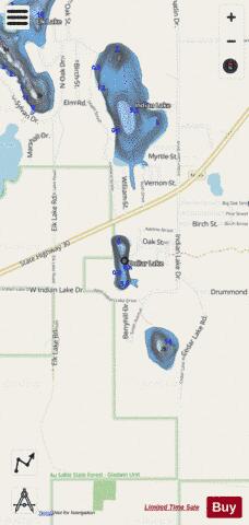Dollar Lake depth contour Map - i-Boating App - Streets