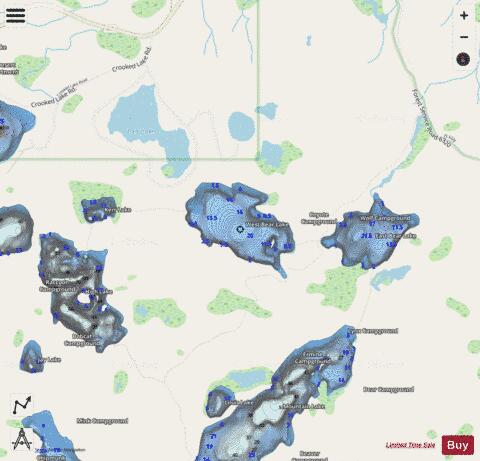 West Bear Lake depth contour Map - i-Boating App - Streets