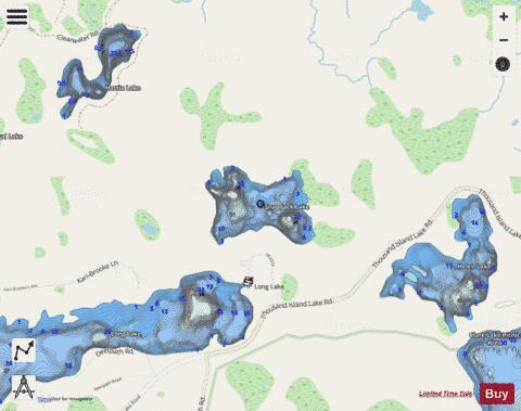 Snap Jack Lake depth contour Map - i-Boating App - Streets