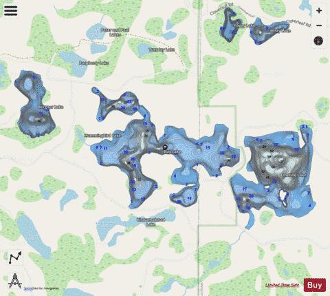 Bay Lake depth contour Map - i-Boating App - Streets