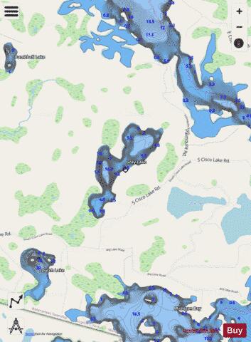 Gray Lake depth contour Map - i-Boating App - Streets