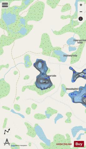 Bergner Lake depth contour Map - i-Boating App - Streets