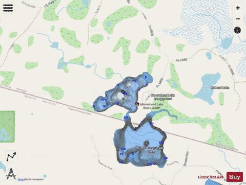 Moosehead Lake depth contour Map - i-Boating App - Streets