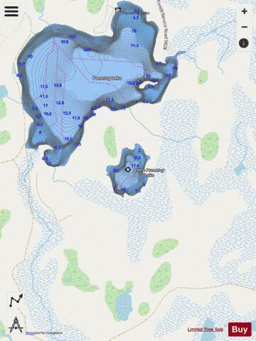 Little Pomeroy Lake depth contour Map - i-Boating App - Streets