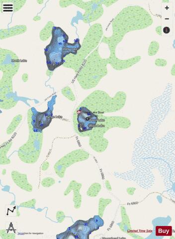 Dawn Lake depth contour Map - i-Boating App - Streets