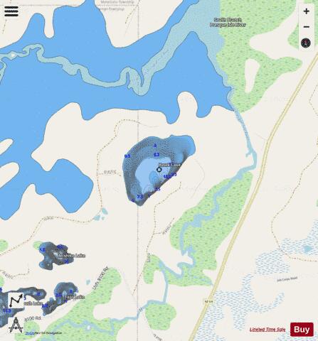 Hawk Lake depth contour Map - i-Boating App - Streets