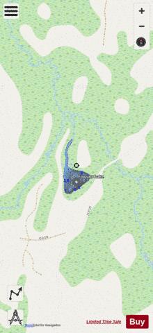 Foxpaw Lake depth contour Map - i-Boating App - Streets