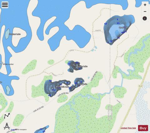 Mishike Lake depth contour Map - i-Boating App - Streets