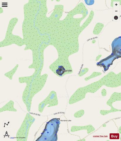 Ridge Lake depth contour Map - i-Boating App - Streets