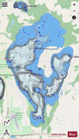 Duck Lake depth contour Map - i-Boating App - Streets